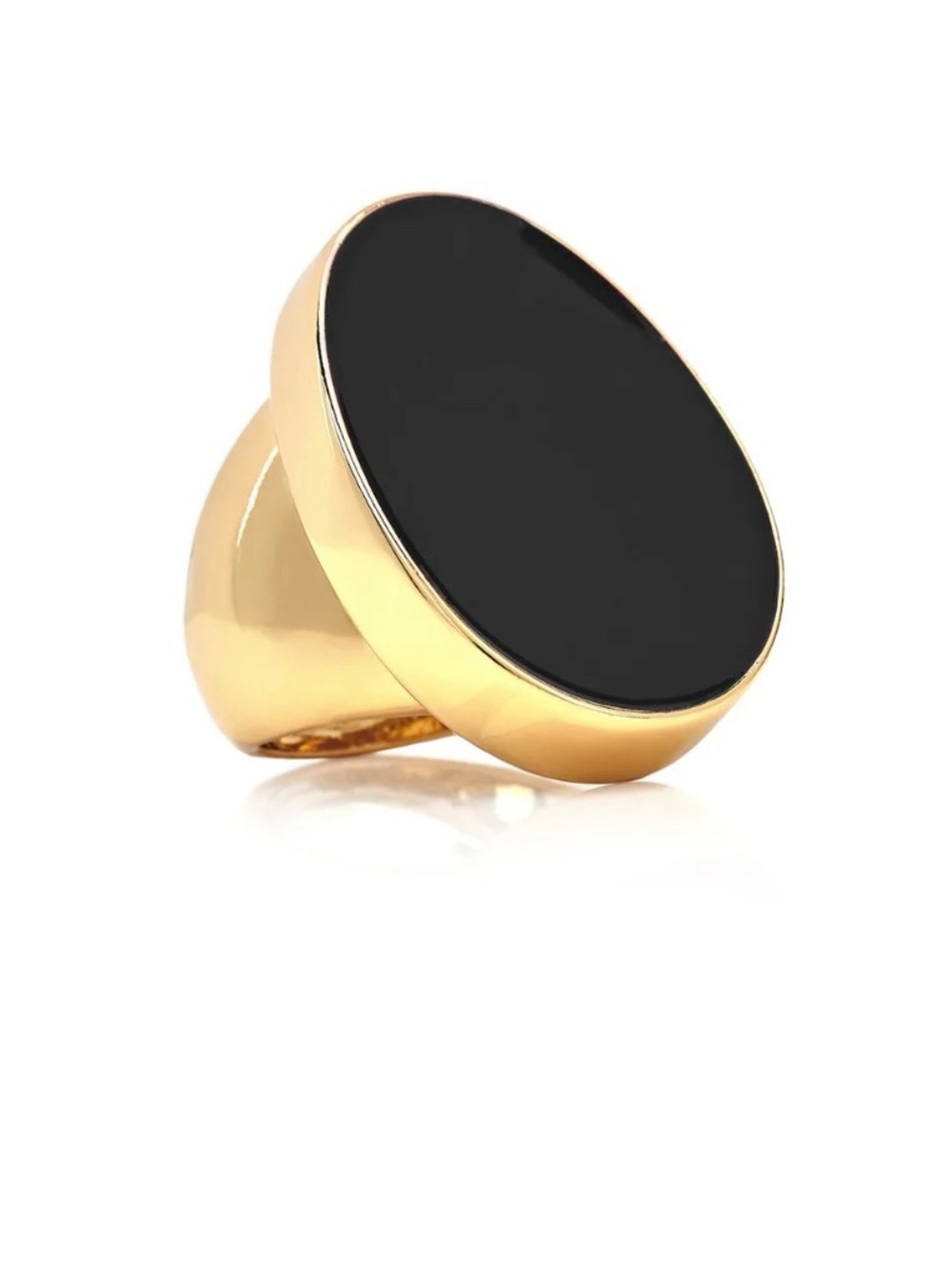 KENNETH JAY LANE BLACK KIDNEY RING - Picture 2 of 5